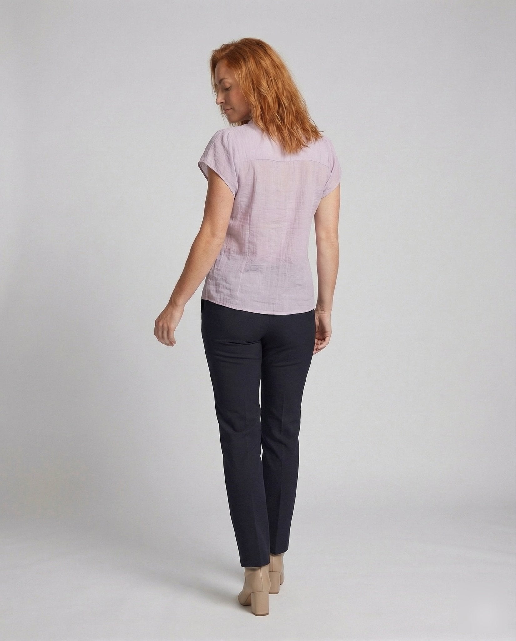Women's summer blouse with ruffle collar - Chichicherry