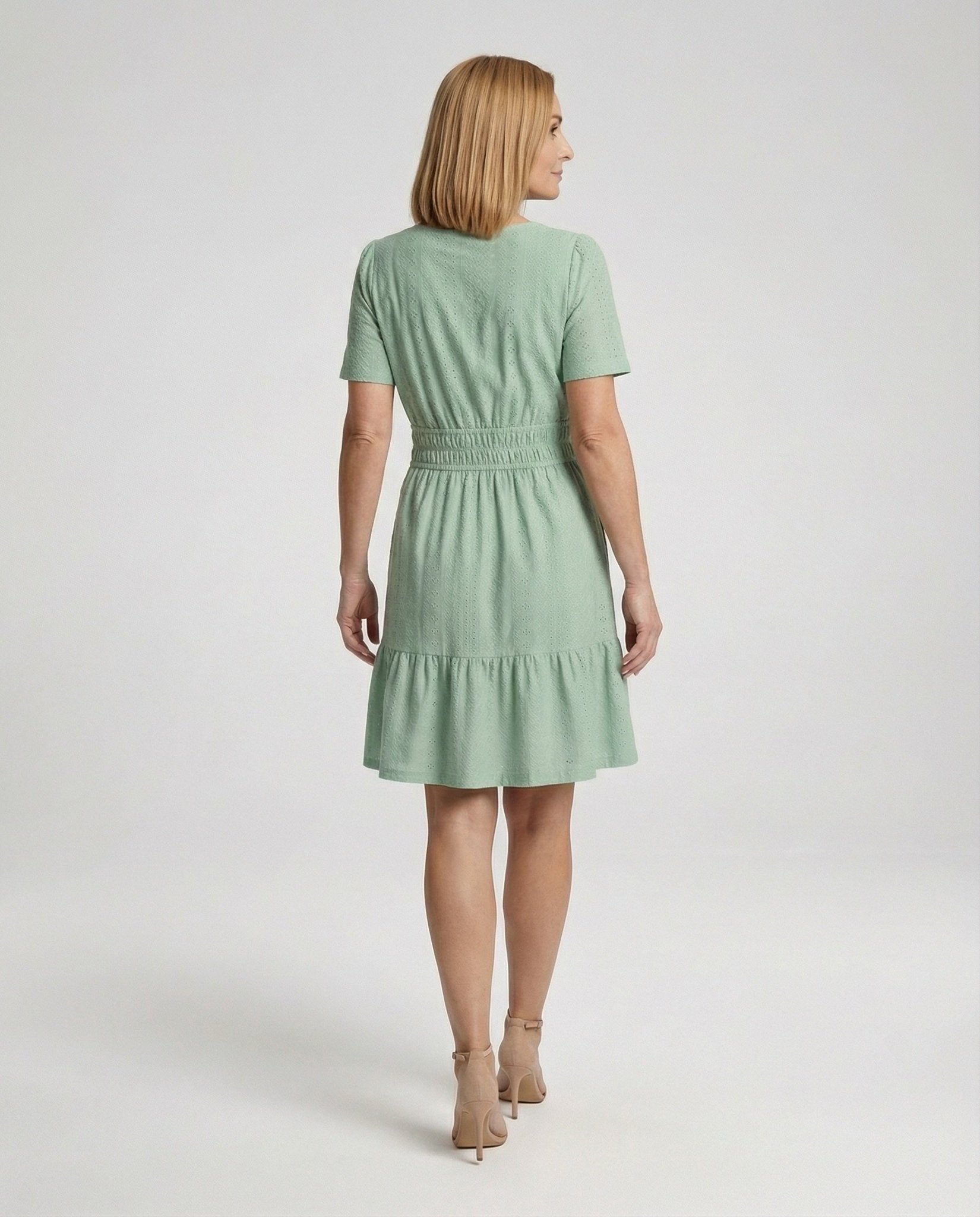Women's Summer Dress A-Line with Eyelet Embroidery - Chichicherry
