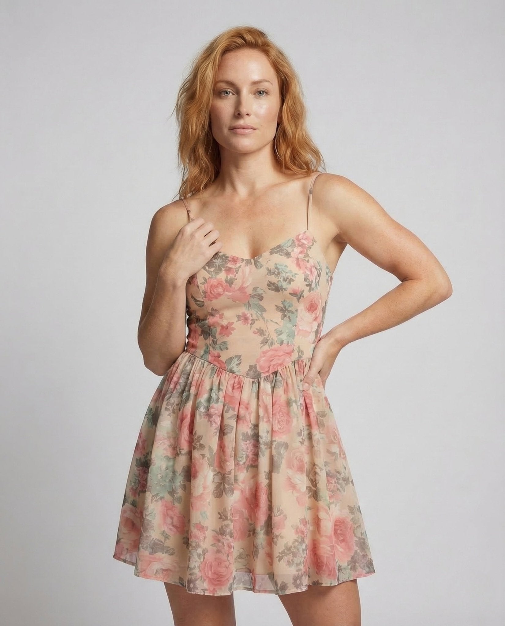 Women’s Summer Dress Spaghetti Straps Chiffon - Chichicherry