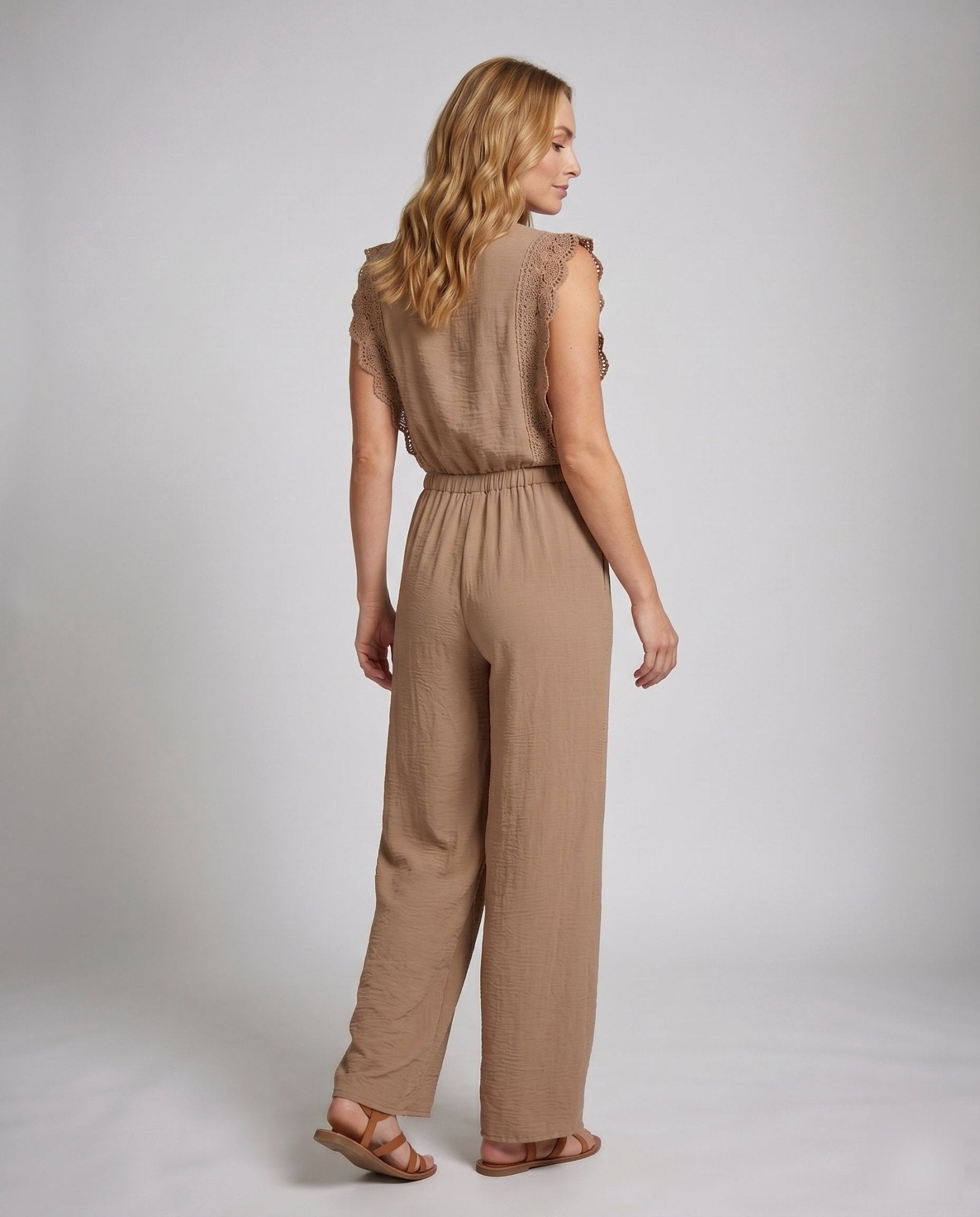 Women's Summer Jumpsuit with Airy Ruffle Details - Chichicherry