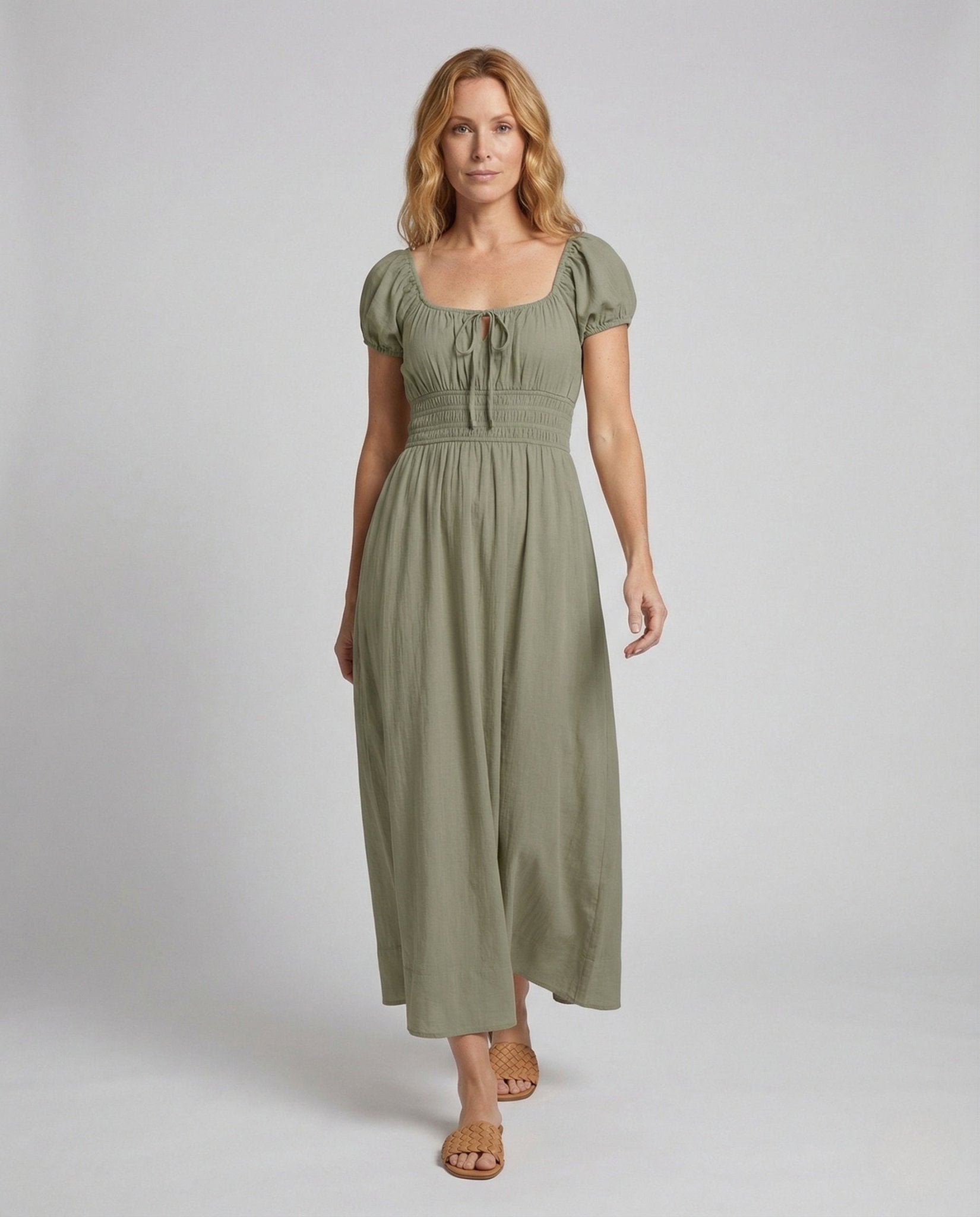 Women's Summer Maxi Dress with Empire Waist - Chichicherry