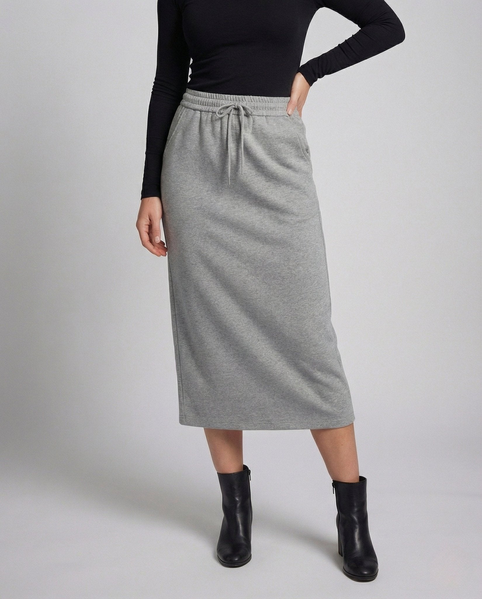 Women's Sweat Skirt Calf - Length - Chichicherry