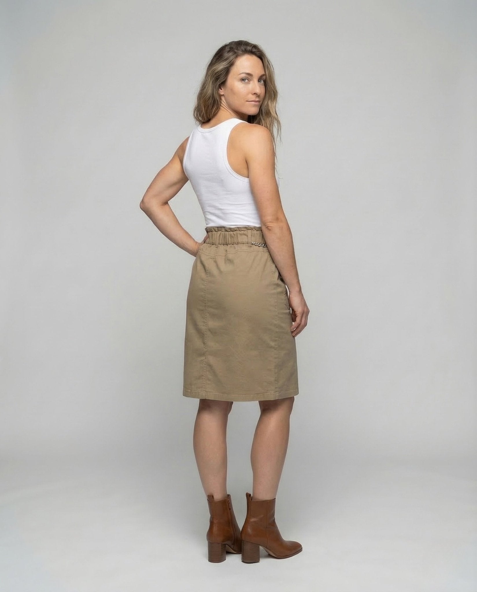 Women's Tailored Skirt Cargo Pockets - Chichicherry