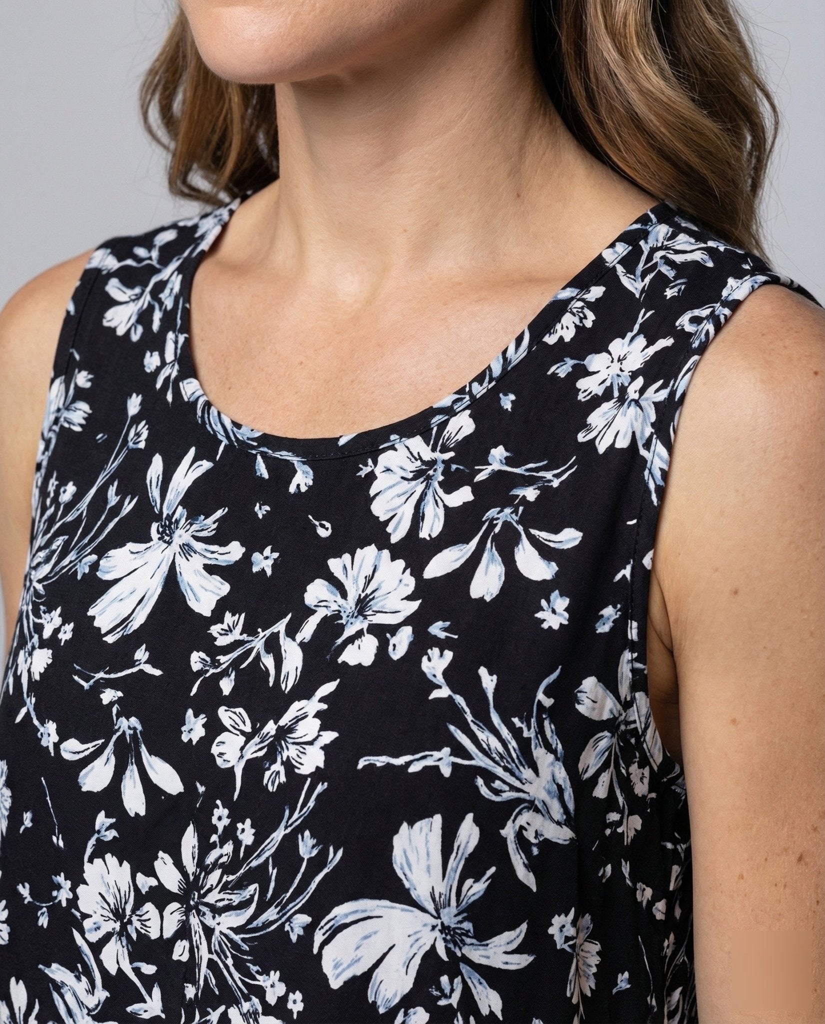 Women's Tiered Maxi Dress with Butterfly Print - Chichicherry