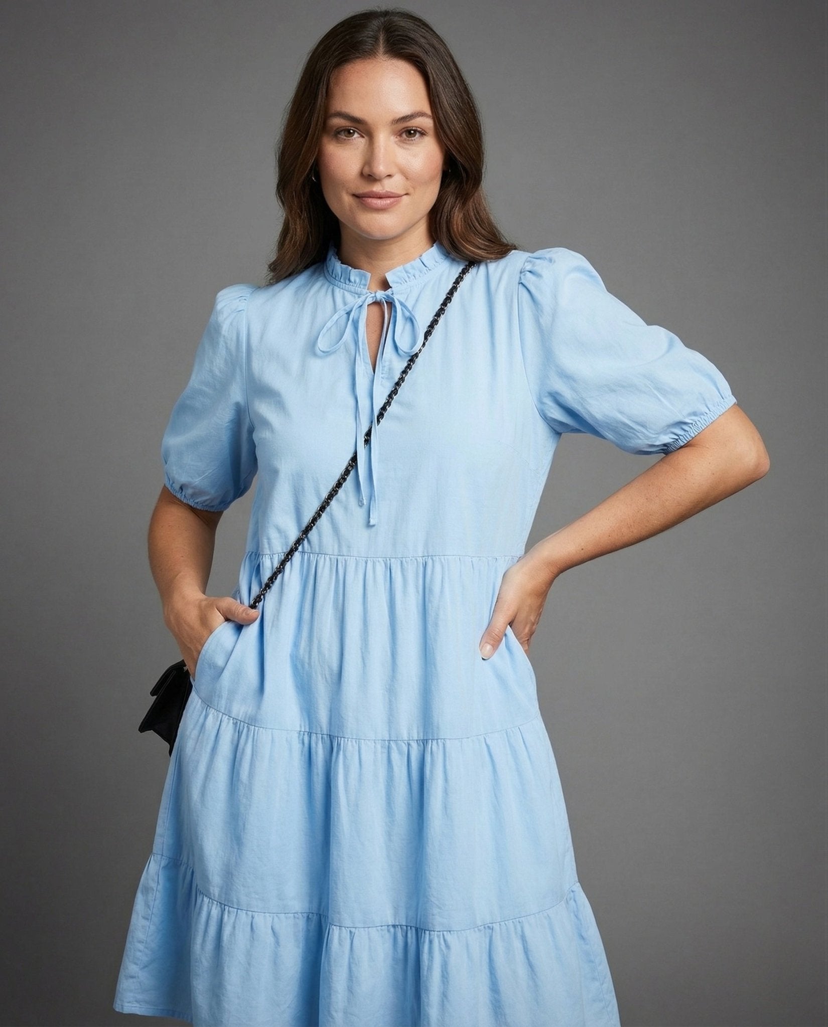Women's Tiered Midi Dress in Country House Style - Chichicherry