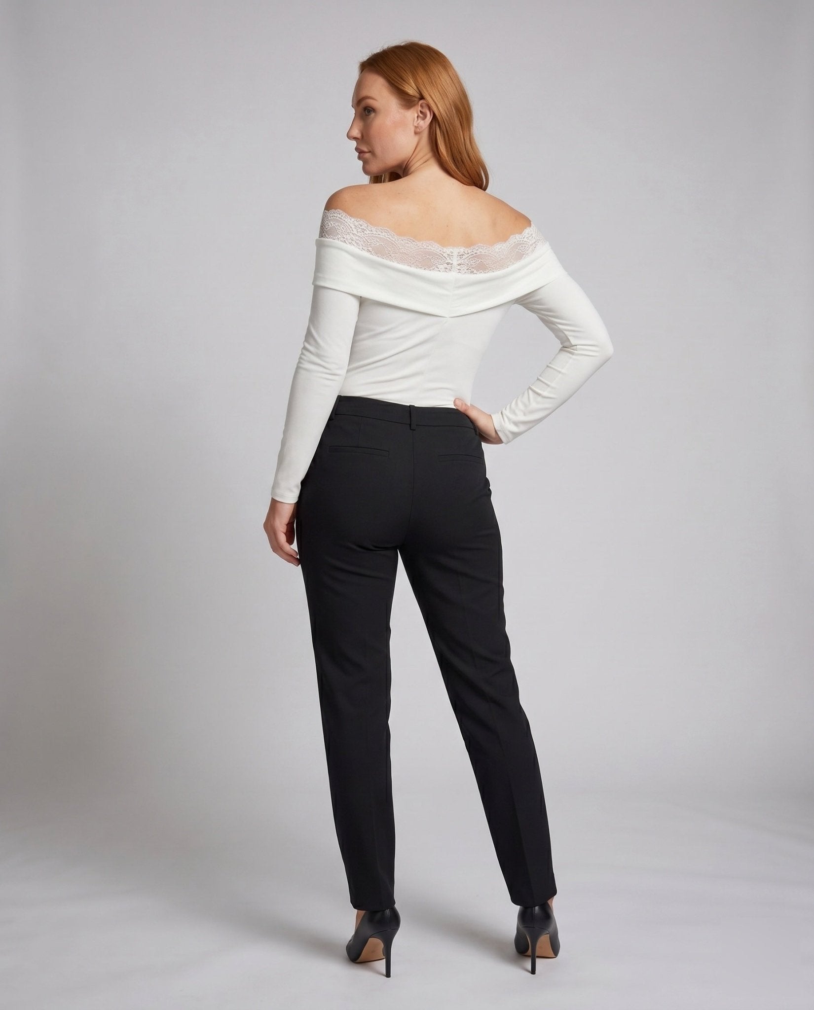 Women's top with transparent lace detailing and sophisticated wrap design - Chichicherry
