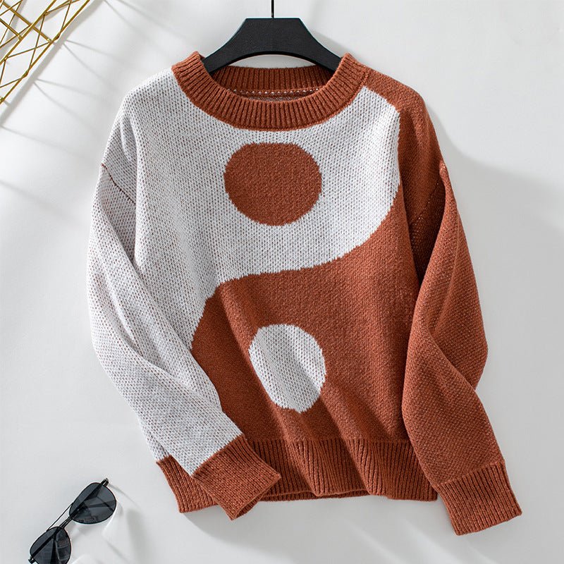 Women's Trendy Graphic Knit Sweater - Chichicherry