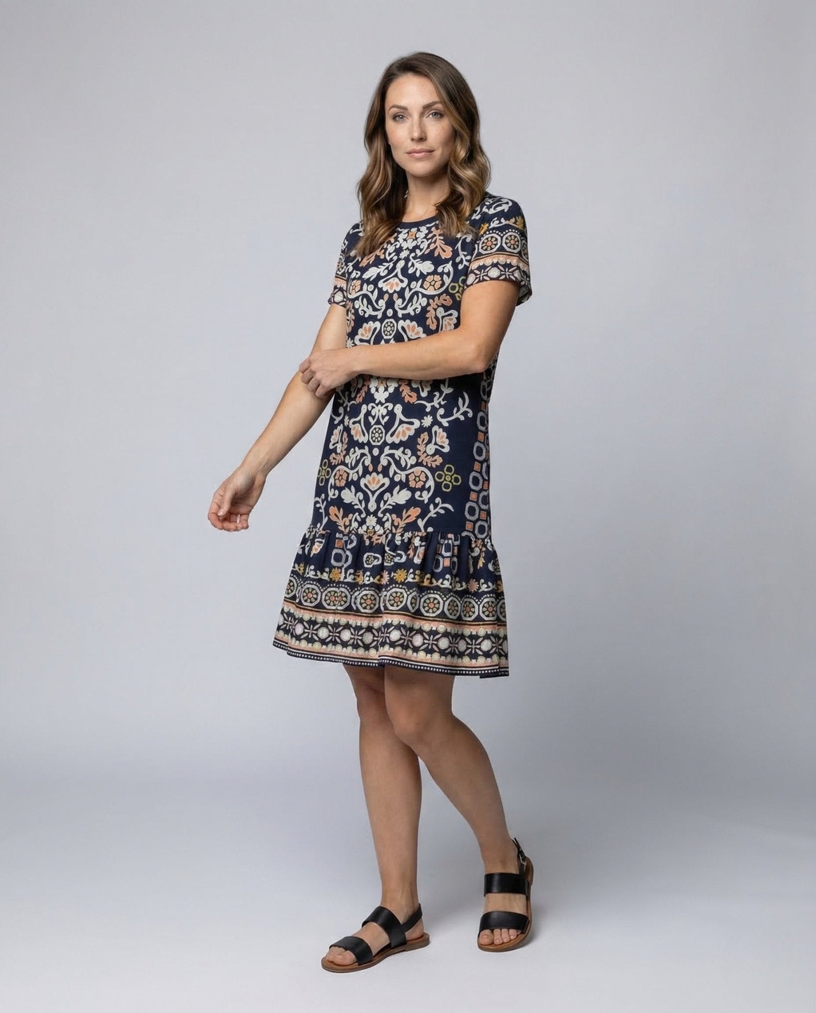 Women's Viscose Dress Ethnic Pattern - Chichicherry