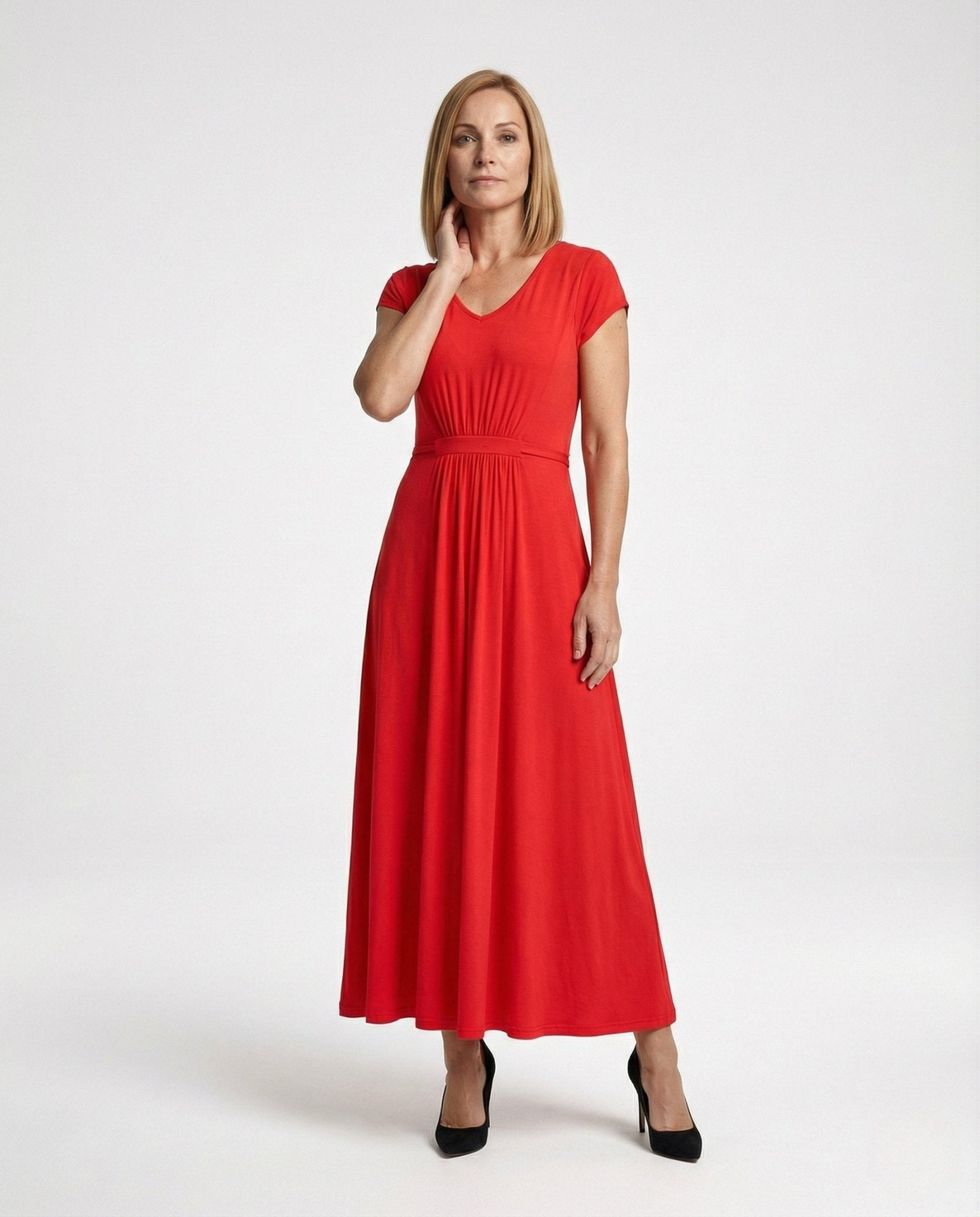 Women's viscose jersey maxi dress with empire waist - Chichicherry