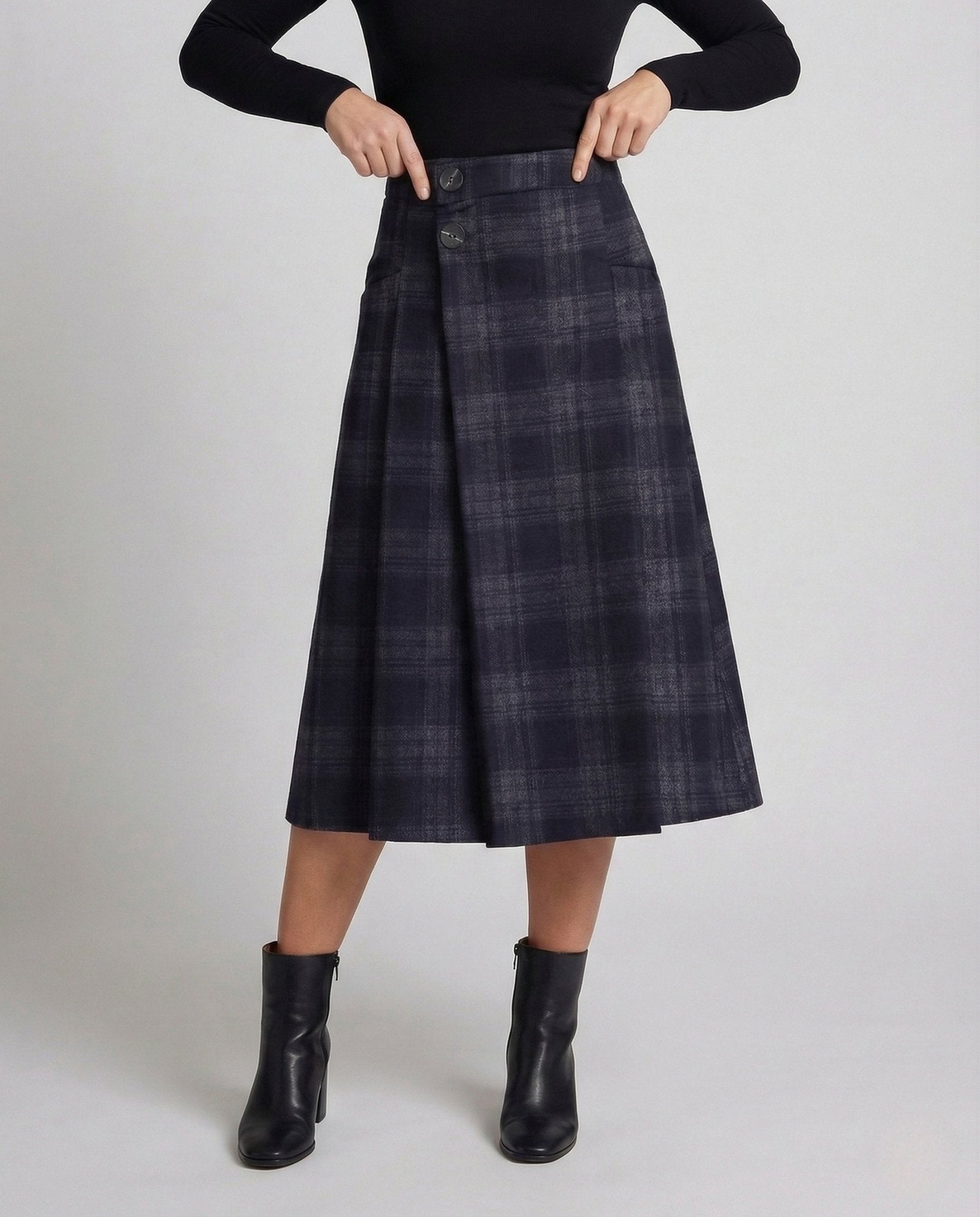 Women's Wool Blend A - Line Skirt - Chichicherry