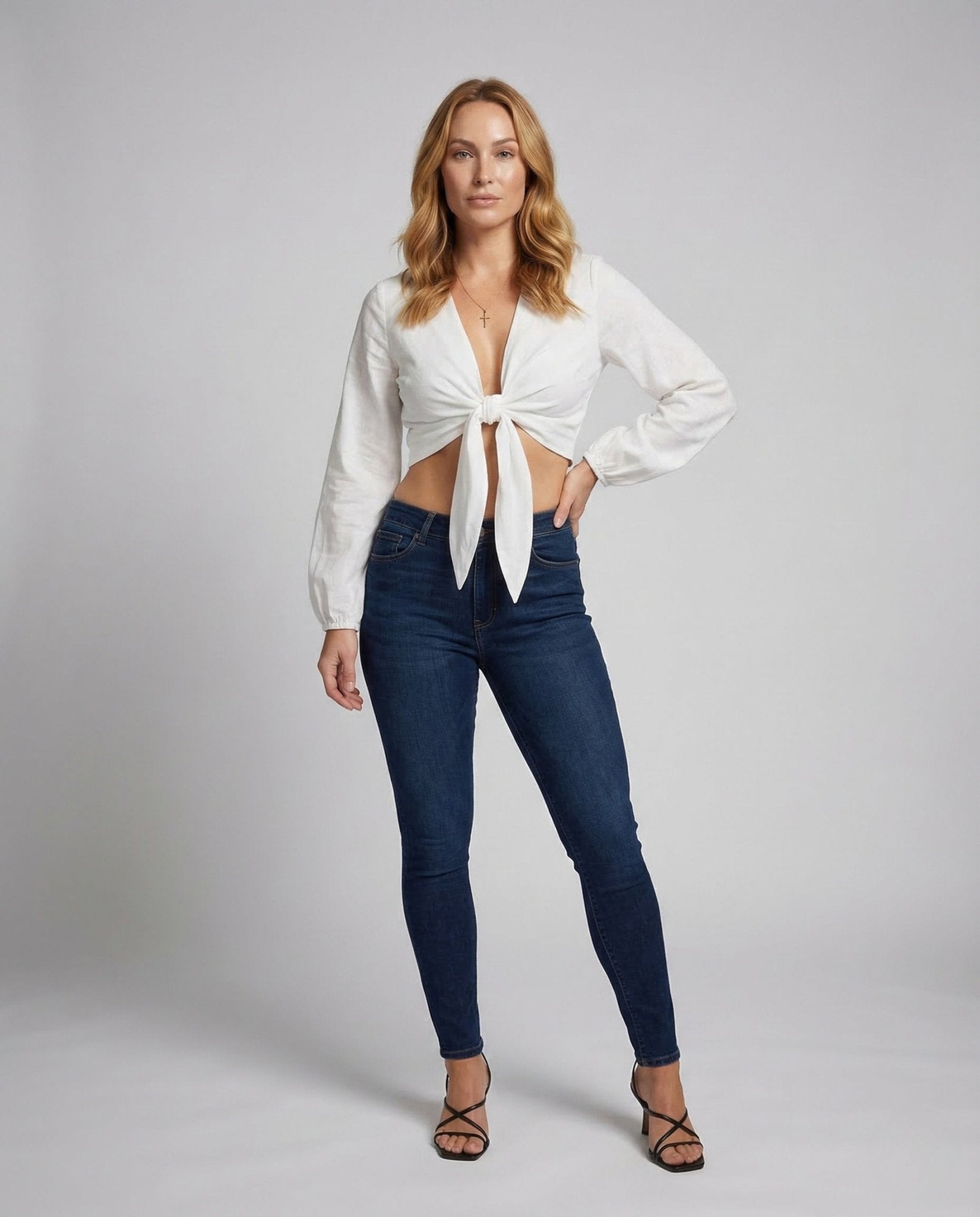 Women's Wrap Blouse Top Balloon Sleeves - Chichicherry