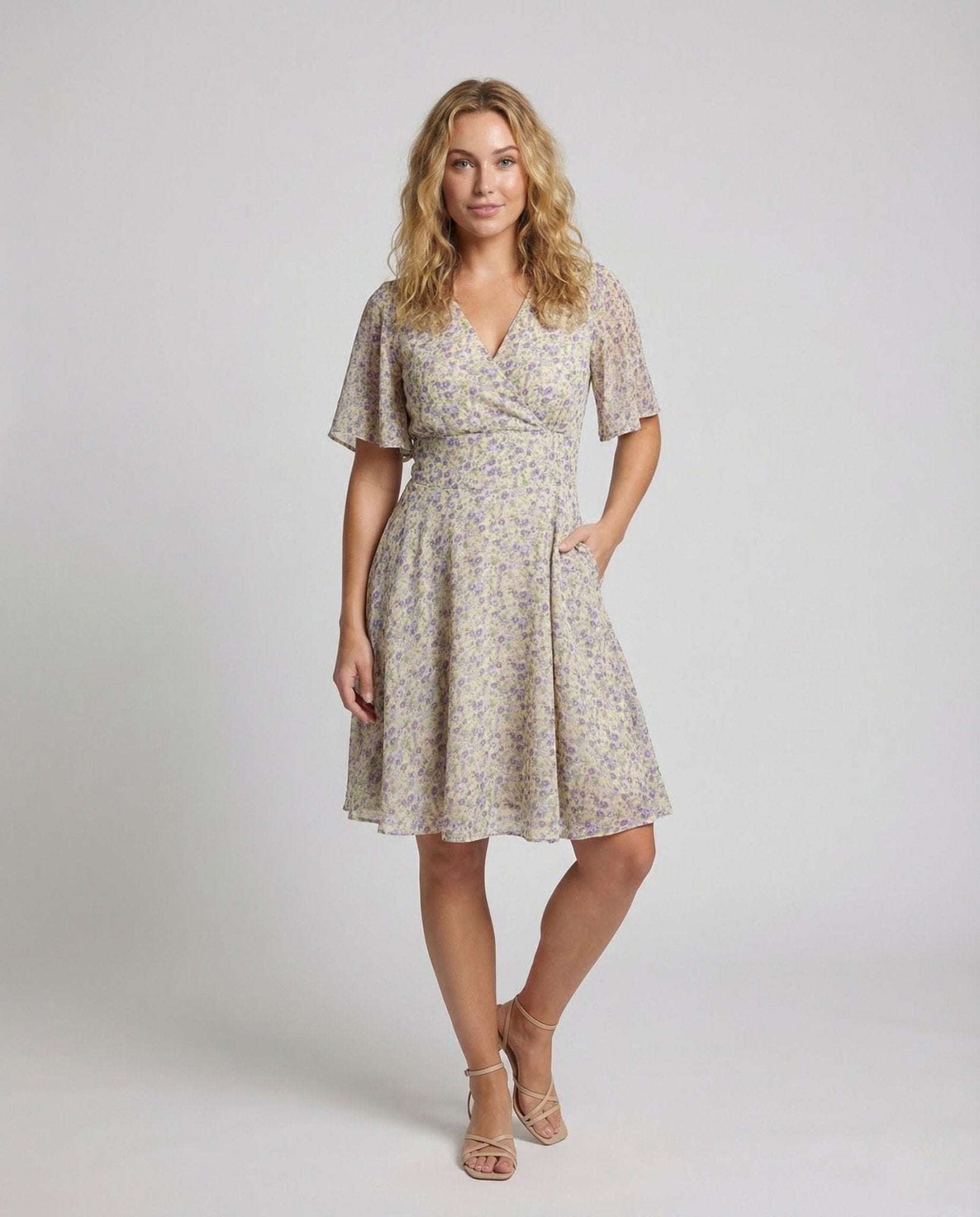 Women's Wrap Dress V Neck A - Line - Chichicherry