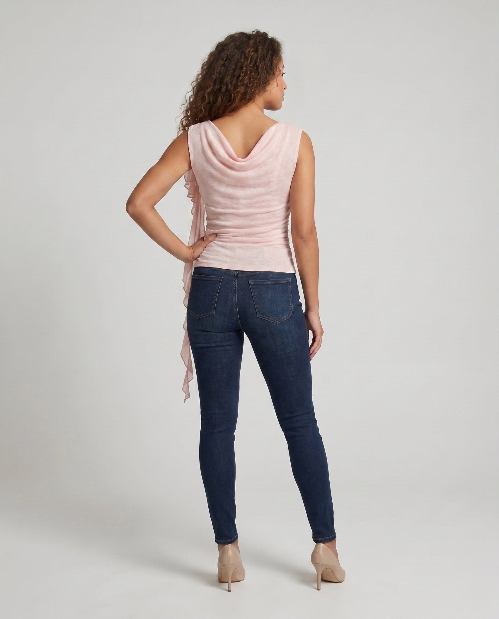 Women's wrap top with sophisticated ruffle design and elegant waistband - Chichicherry