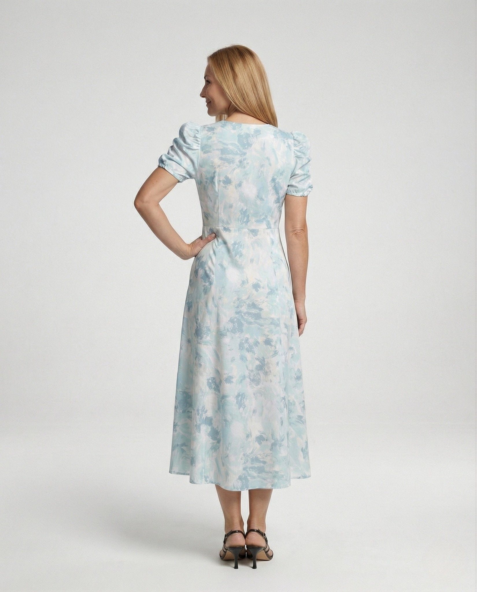 Wrap dress with puff sleeves empire women - Chichicherry